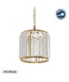 GLOBOSTAR® GLAMOROUS 203-0093 Κλασικό Κρεμαστό Φωτιστικό Οροφής με Ντουί 1 x E27 AC 220-240V IP20 - Χρυσό & Διάφανο - Μ19 x Π19 x Υ16.5cm
